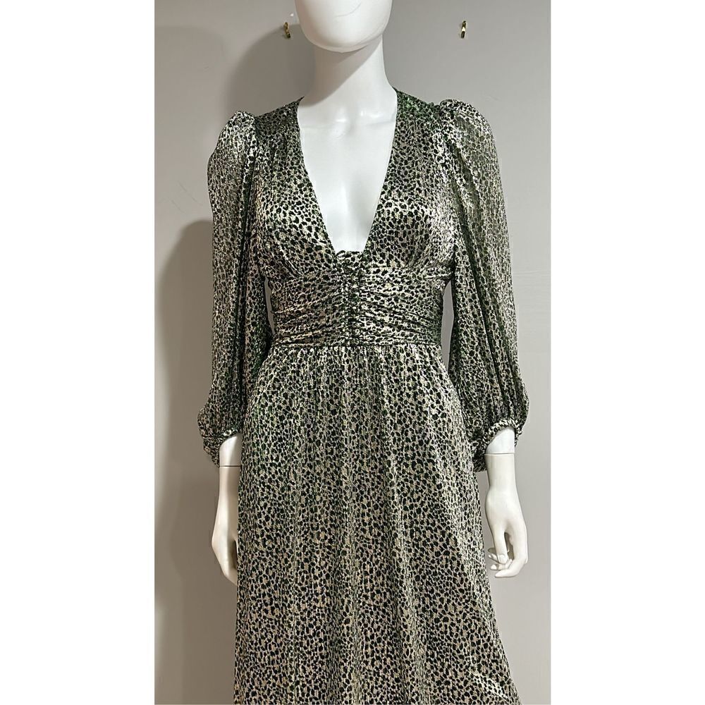 $620 Ba&sh Celie Metallic Leopard Maxi Dress Size XS - Picture 8 of 12